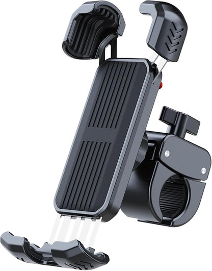 Bicycle Phone Holder,Bike Cell Phone Holder for iPhone 16 15 14 13, Galaxy S24 S23 & 4.5-7" SmartPhone,360° Rotatable Handlebar Phone Mount for Scooter ATV Road Mountain Bike Golf Car Navigation