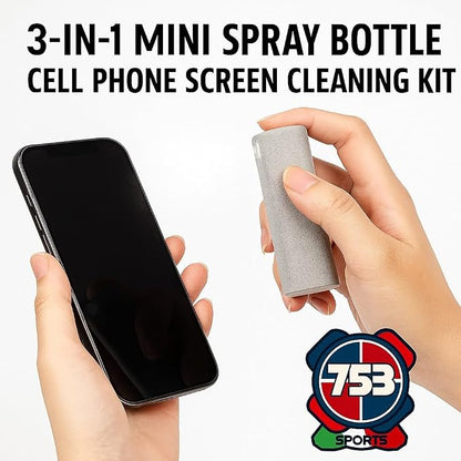 3 in 1 Portable Reusable Electronics Mobile Phone Pc Tablet Lcds Screen Cleanser Spray Microfiber Cleaning Kit