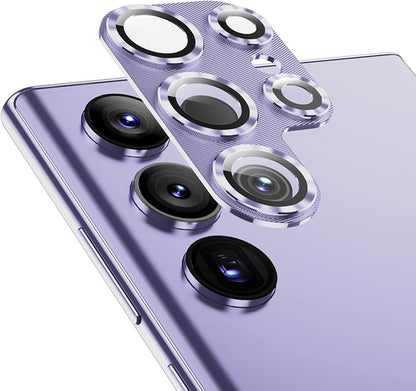 Korecase for Samsung Galaxy S23 Ultra Camera Lens Protector Tempered Glass Lens Film, 3D 9H Hardness Aluminum Metal Camera Cover,Strong Stickiness Case Friendly,Purple