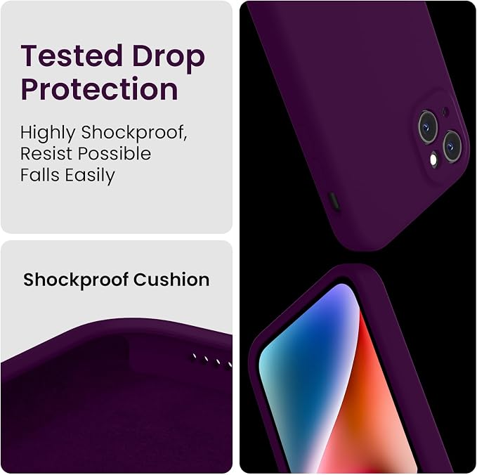 FireNova Designed for iPhone 13 Case, Silicone Upgraded [Camera Protection] Phone Case, Soft Anti-Scratch Microfiber Lining Inside, 6.1 inch, Wine Red