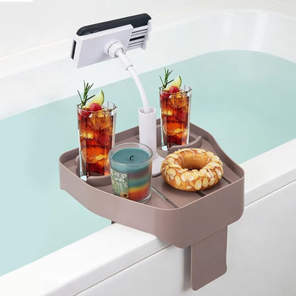 Hot Tub Table Tray with Adjustable Phone Holder, Inflatable Hot Tub Accessories with 2 Drink Holders, Fits Outdoor Inflatable Spa/Pool, Idea Gifts for Women and Parents