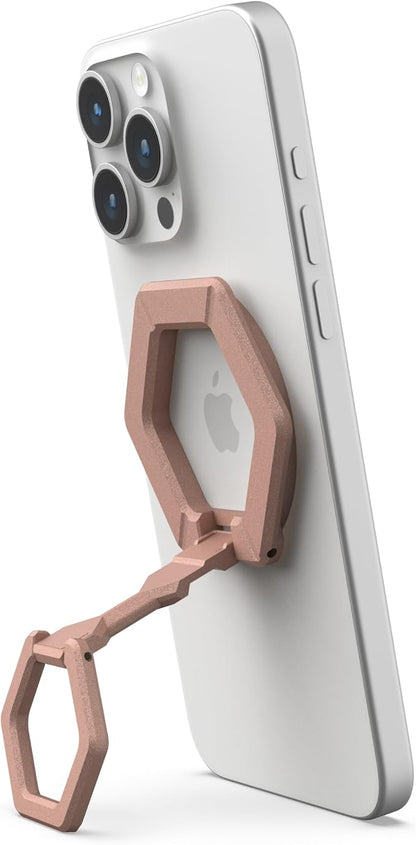 URBAN ARMOR GEAR UAG Magnetic Phone Ring Stand Compatible with MagSafe Magnet, Removable Metal Finger Ring Grip & 360 Rotation Adjustable Kickstand for iPhone 17, Galaxy S26, Nude
