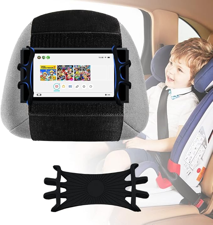 Phone Holder Car, Truck Tablet Headrest Mount, Universal Car iPad Holder with Silicone Net for All Kindle Fire, iPhone and Tablet with - Black (Small Silicone Net (3.5''-7.5''))
