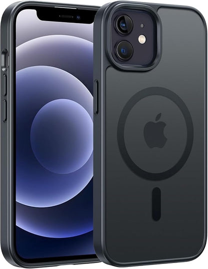 FNTCASE for iPhone 12 Case: iPhone 12 Pro Case [Compatible with Magsafe] Translucent Matte Cases with [Camera Protection] Military Grade Shockproof Protective Phone Cover