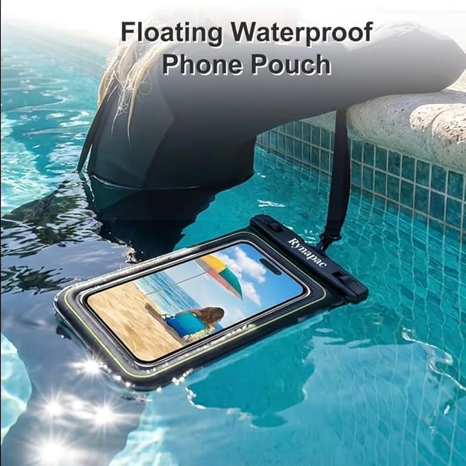 Waterproof Floating Phone Pouch, IPX8, Up to 6.8 in, Compatible with iPhone 15 Pro Max, Samsung S24, Universal Grey