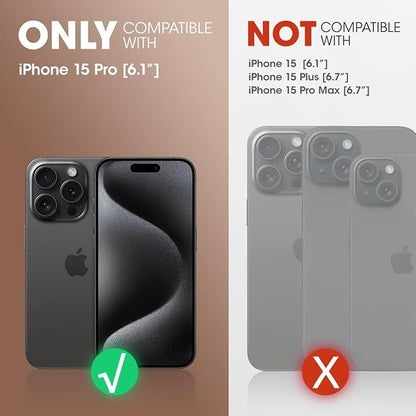 Battery Case for iPhone 15 Pro, Full Encircle 10000mAh High Capacity Rechargeable Portable Charger Case Extended Battery Pack for iPhone 15 Pro(6.1 inch) Wireless Charging Case with Carplay-Black