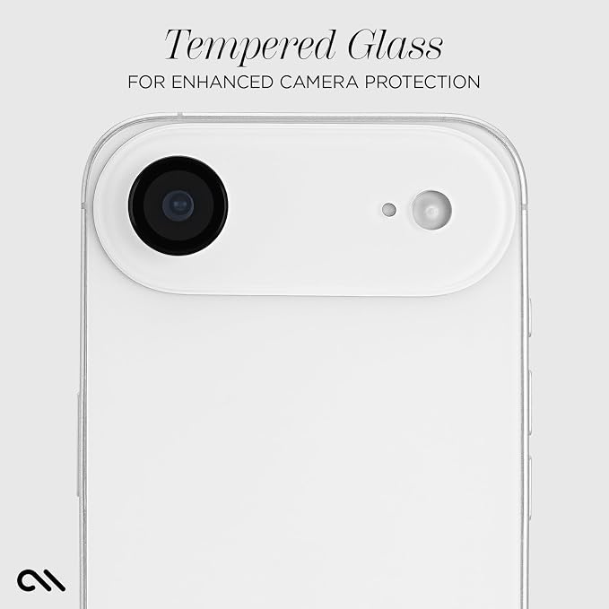 Case-Mate Camera Lens Protector with Aluminum Black Rings for iPhone Air - Double Tempered Glass, Anti-Scratch - Ultra HD View with Night Shooting, Case Friendly, Easy Install