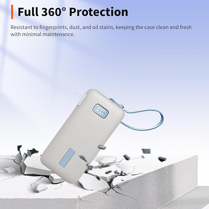 Case for Anker Nano 3-in-1 Portable Charger 10000mAh – Washable Protection Sleeve, Full Access to Charging Ports, Shockproof, Drop-Resistant, with Case-Friendly Charging[Gray]