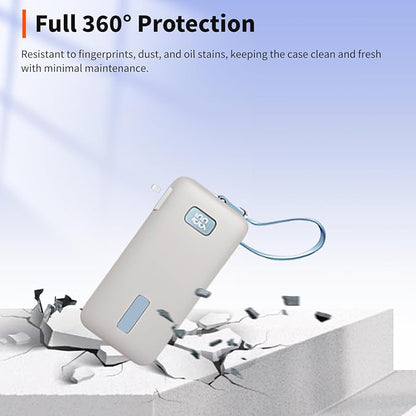 Case for Anker Nano 3-in-1 Portable Charger 10000mAh – Washable Protection Sleeve, Full Access to Charging Ports, Shockproof, Drop-Resistant, with Case-Friendly Charging[Gray]