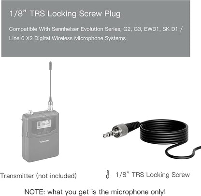 J K Pro Condenser Lavalier Lapel Microphone MIC-J 017 Compatible with Sennheiser Wireless Transmitter - Noise Cancelling Mic