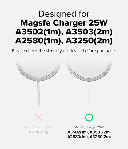 Ringke Slim Compatible with MagSafe Charger Case (Not for 2024 Version) Wireless Charging Pad Cover Designed for MagSafe Charger 15W (A2140, 1M) - Matte Clear