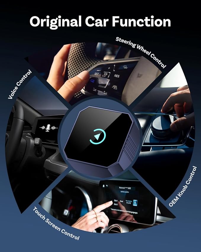Wireless CarPlay Adapter for Apple iPhone & Android Auto, 2026 Upgraded 2-in-1 Plug and Play Converts Wired to Wireless CarPlay, Fast Auto-Connect, Zero Latency with iPhone iOS 10+