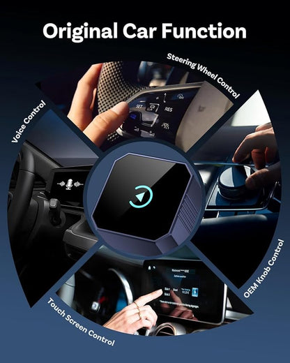 Wireless CarPlay Adapter for Apple iPhone & Android Auto, 2026 Upgraded 2-in-1 Plug and Play Converts Wired to Wireless CarPlay, Fast Auto-Connect, Zero Latency with iPhone iOS 10+