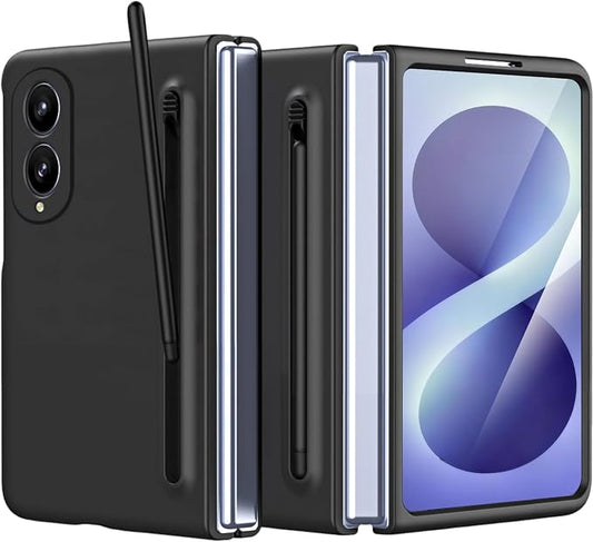 NINKI Spen for Samsung Galaxy Fold 8 Case with Screen Protector,Stylus Pen Holder Military Grade Rugged Dustproof Shockproof Pen Storage Hard Case for Galaxy Fold 8 Black