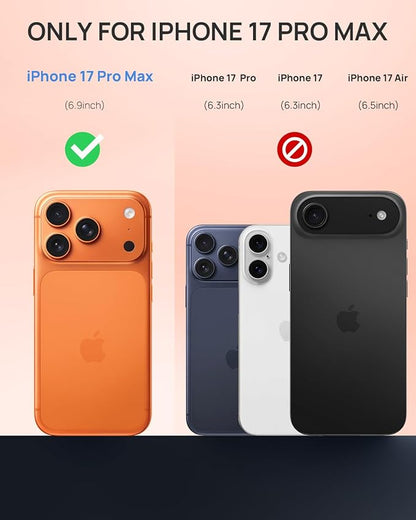 Lanhiem Magnetic for iPhone 17 Pro Max Case, IP68 Waterproof, Dustproof, Compatible with Magsafe, Built-in Screen Protector, Full Body, Heavy Duty, Rugged Phone Cover, 6.9 inch, Cosmic Orange