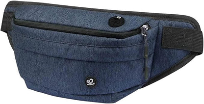 WATERFLY Running Belt Fanny Pack: Runner Marathon Jogging Waist Pack Sport Workout Exercise Fitness Phone Holder Belt for Men Women Jogger Slim Waistband Black