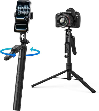 ORICO 69" Phone Tripod, Selfie Stick Tripod for iPhone with Wireless Remote Control, 360° Rotatable Phone Holder for Vlogging, Video Recording, Extendable Stand for Cell Phone Camera GoPro