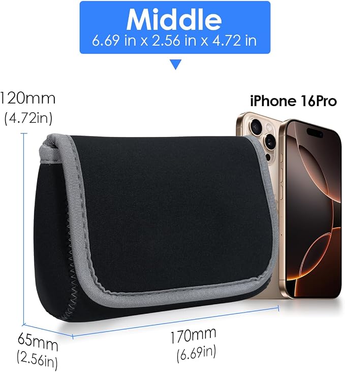 LENTION Medium Gray Travel Electronic Organizer Pouch with Hook-and-Loop | Compact Tech Storage Fits Adapter, Mice, Charger, Power Bank & Cable to Keep Daily Travel Accessories Neatly Sorted