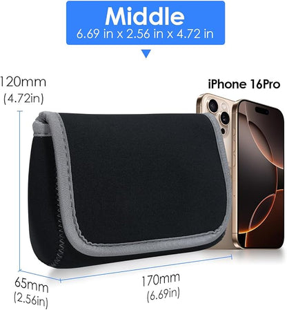 LENTION Medium Gray Travel Electronic Organizer Pouch with Hook-and-Loop | Compact Tech Storage Fits Adapter, Mice, Charger, Power Bank & Cable to Keep Daily Travel Accessories Neatly Sorted
