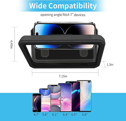 Shower Phone Holder Waterproof, 480° Rotatable Retractable Adjustable Anti-Fog High Sensitivity Touch Screen Bathroom Shower Phone Case, Bathroom Wall Phone Mount for 4-7" Cellphones (Black)