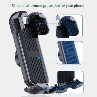 Bicycle Phone Holder,Bike Cell Phone Holder for iPhone 16 15 14 13, Galaxy S24 S23 & 4.5-7" SmartPhone,360° Rotatable Handlebar Phone Mount for Scooter ATV Road Mountain Bike Golf Car Navigation