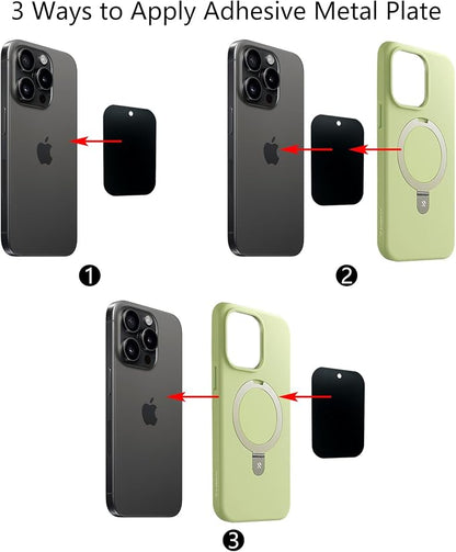 GDMINLO Mount Metal Plate（8Pack） for Magnetic Car Mount Phone Holder with Full Adhesive for Phone Magnet, 8X Rectangular (Black)