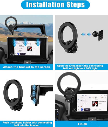 Magnetic Car Phone Holder for Toyota RAV4 Accessories 2019 2020 2021 2022 2023 2024 2025 Cell Phone Mount for RAV4 LE/SE/XLE/XLE Premium/Adventure(with 7/8-inch Screen only)