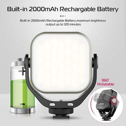 ULANZI VL66 RGB Adjustable Rechargeable 2500-6500K - Mini Video Portable Light on Camera, 2000mAh CRI95+ Dimmable, Ultra Bright Photo and Video Lighting, LED Fill Lamp for DSLR Camcorder Action Camera