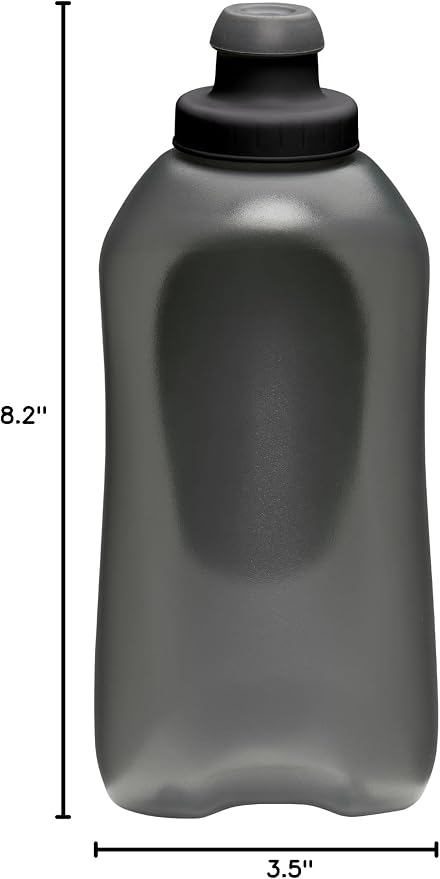 Nathan SpeedDraw 2 Insulated Handheld Running Water Bottle Flask 18oz – Double-Wall Insulation, Ergonomic Grip, Blast Valve Cap, Phone & Key Storage Pockets, Reflective Design