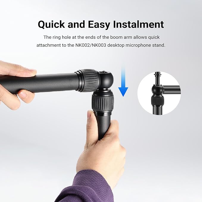 NEEWER 2.8-4.9ft Horizontal Boom Arm Only for NEEWER NK002 & NK003 Overhead Desk Camera Mount Rig Webcam Stand, Telescopic Crossarm for Phone Holder LED Light Video Recording Streaming, NK009