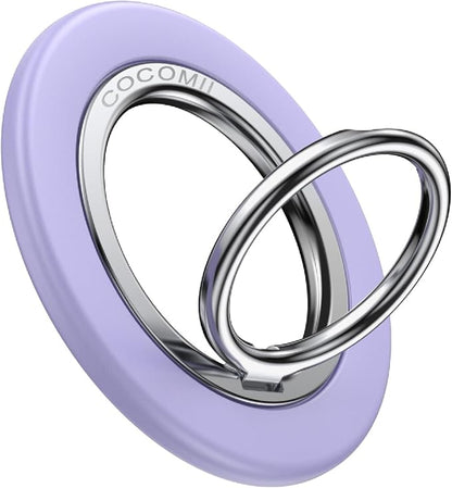 COCOMII Magnetic Phone Ring Holder for MagSafe, 360° Rotation Finger Grip Stand, Matte Lilac