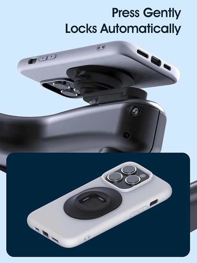 sincetop Bike Phone Mount - Series Q [ Quad ] - Bicycle Stem Cap Phone Holder,Universal Aluminum Handlebar Cell Bracket, Cycling Quick Mount for Mountain&Road&Ebike&Gravel Bike