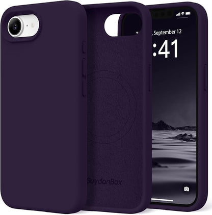 Magnetic for iPhone 17e/iPhone 16e Case, Compatible with MagSafe, [Soft Anti-Scratch Microfiber Lining] Slim Silicone Shockproof Protective Phone Case for iPhone 17e/16e 6.1", Deep Purple
