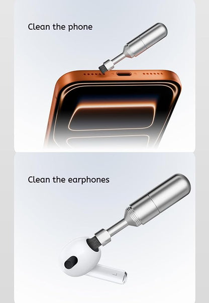 Mobile Phone SIM Card Removal Tool, Earphone Cleaning Kit, Premium Keychain, Bluetooth Headset Cleaner (Silver, 1-Pack)