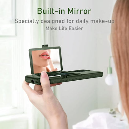 WeLoveCase for Samsung Galaxy S22 Ultra Wallet Case with Credit Card Holder & Hidden Mirror, All-Round Protection Shockproof Phone Cover Designed for Samsung Galaxy S22 Ultra, 6.8 Inch Green