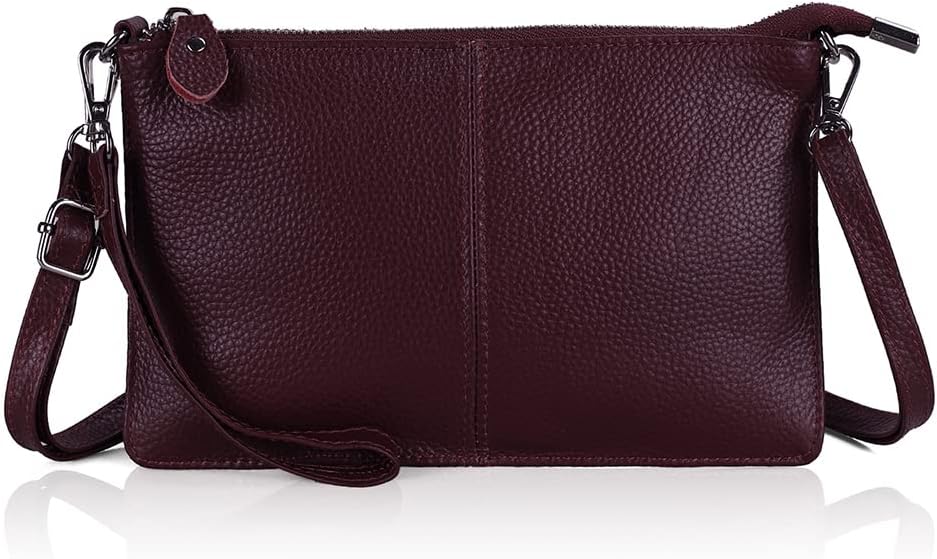 befen Genuine Leather Wristlet Clutch Wallet Purses Small Crossbody Bags for Women with RFID Blocking Card Slots