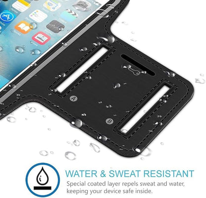 MMOBIEL Sports Armband Compatible with iPhone 17/17 Pro Max/16/16 Pro/15/15 Pro Max/14/14 Pro Max/13/13Pro/13 Pro Max/12/12Pro/12 Pro Max/11-6.8" (Black) Soft Stretch Reflective Adjustable