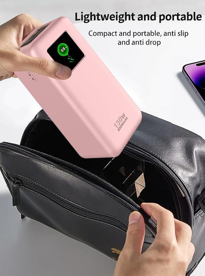 Case for UGREEN Nexode Power Bank 20000mAh 130W Portable Charger,Soft Skin Silicone Case Cover,Full Protective Case for -Pink