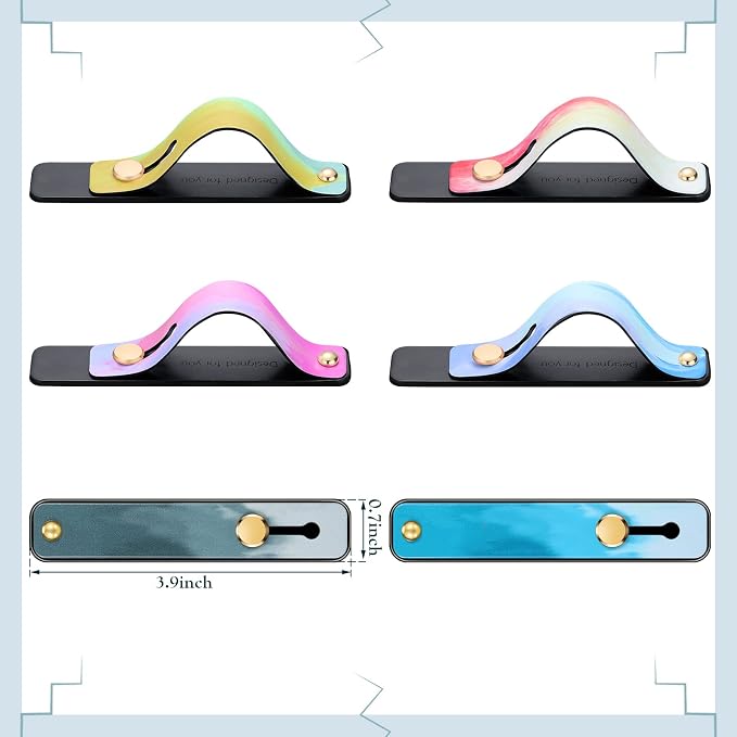 Weewooday 6 Pieces Phone Grip Holder Cell Phone Grip Strap Telescopic Finger Strap Stand Universal Finger Kickstand for Most Smartphones(Tie Dye Colors)