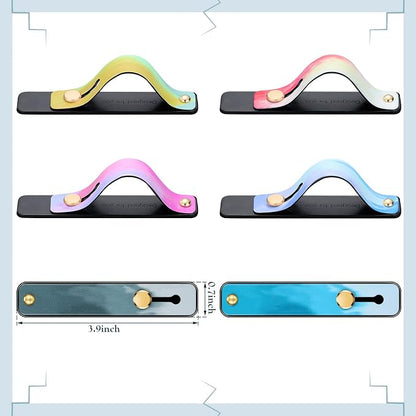 Weewooday 6 Pieces Phone Grip Holder Cell Phone Grip Strap Telescopic Finger Strap Stand Universal Finger Kickstand for Most Smartphones(Tie Dye Colors)
