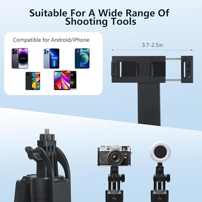 Auto Face Tracking Tripod for iPhone & Android, 360° Rotating Phone Tripod with 2 LED Fill Lights, Extendable 70″ Selfie Stick for Video Recording, Live Streaming, Ideal for Content Creators