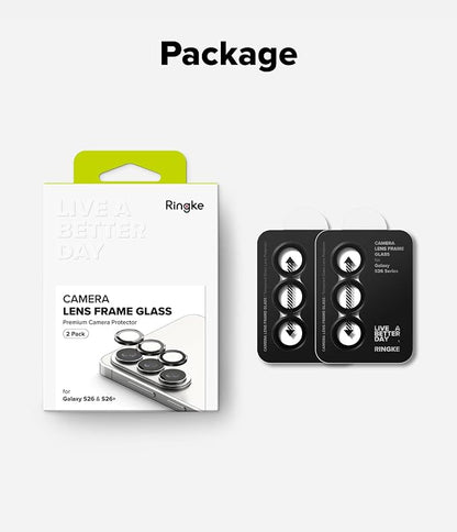 Ringke Camera Lens Frame Glass for Samsung Galaxy S26 and S26 Plus Camera Lens Protector [Individual Lens Covers] Tempered Glass Covers and Aluminum Alloy Frames - 2 Pack