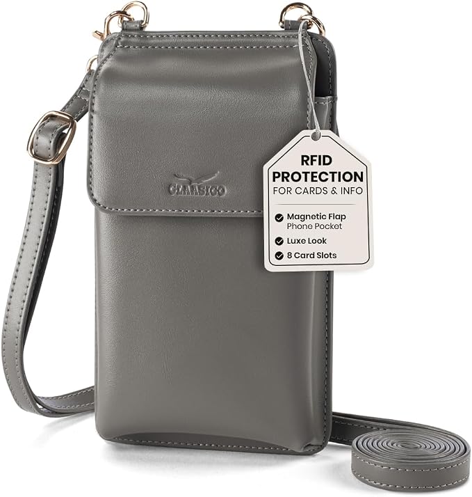 Claasico Crossbody Phone Purse for Women – RFID Phone Case Wallet w/Magnetic Closure & Separate Zipper Pocket Crossbody Bag