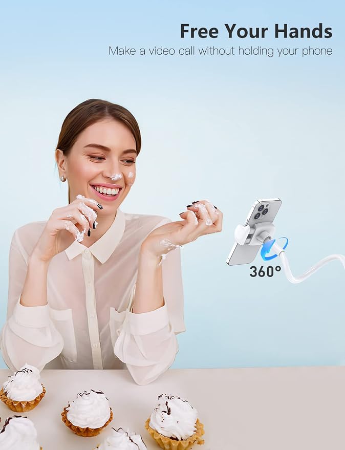 Tryone Gooseneck Phone Holder Stand for Bed Flexible Arm Adjustable Cell Phones Mount Clamp on Desk Bedframe Compatible with iPhone 14 Pro Max 13 12 11 X SE Series/Samsung S22 or Other 4"-7" Devices