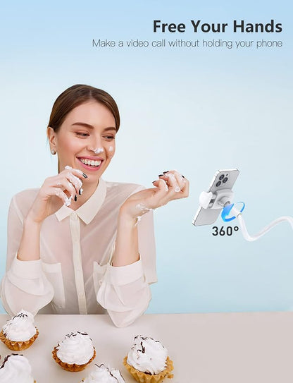 Tryone Gooseneck Phone Holder Stand for Bed Flexible Arm Adjustable Cell Phones Mount Clamp on Desk Bedframe Compatible with iPhone 14 Pro Max 13 12 11 X SE Series/Samsung S22 or Other 4"-7" Devices