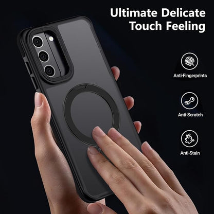 for Samsung Galaxy S22 Case, Magnetic Adjustable Ring Stand [Fit for Magsafe], [Military-Grade Shockproof Protection] Phone Case with Kickstand&Ring Holder (Black)