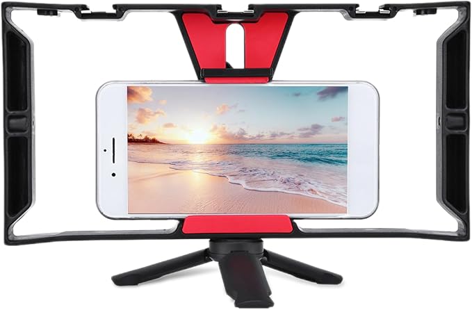 Dual Handheld Smartphone Camera Stabilizer, Phone Adjustable Stabilizer Support Recording Rig with Tripod Ideal for Video grapher/Videomaker/Film Maker