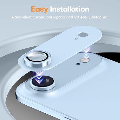 Jeluse Compatible with iPhone Air Camera Lens Protector, Strong Adhesion Full Coverage Metal Aluminum Alloy Ultra Clarity Tempered Glass Camera Screen Protector