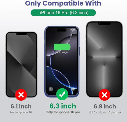 Feob Battery Case for iPhone 16 Pro, [2025 Upgraded] 7500mAh Ultra-Slim Portable Smart Charging Case Rechargeable Protective Extended Charging Cover Only for iPhone 16Pro Battery Pack (6.3 Inch), Blue