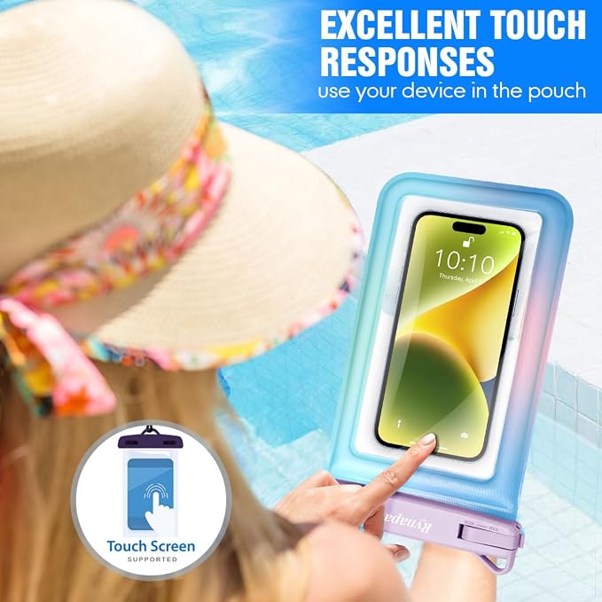 Rynapac [Floatable] Waterproof Phone Pouch 2 Pack - [Up to 8.5"] IPX8 Floating Waterproof Phone Case Dry Bags with Adjustable Lanyard for Beach Vacation Travel Cruise Ship Pool Kayak Essentials